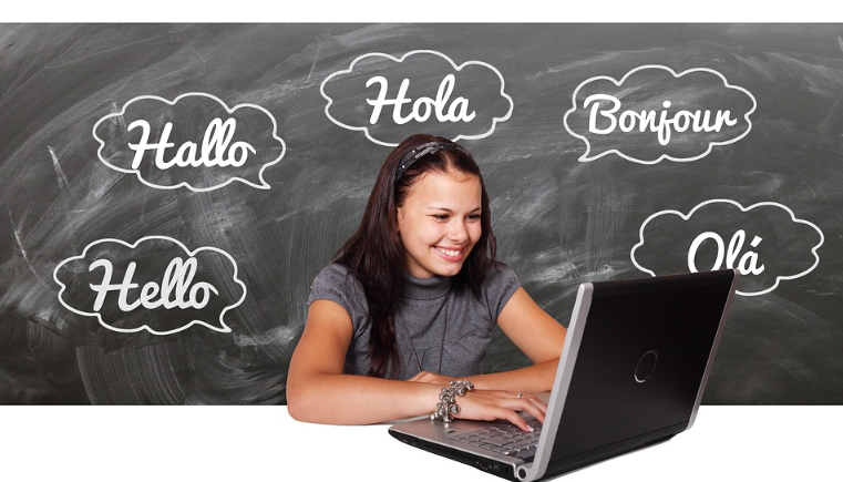 Girl and laptop